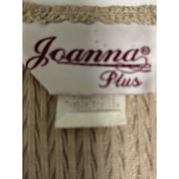 Vintage Joanna Women’s Plus Size 24W Short Sleeve Knit Blouse Textured Champagne - Picture 4 of 7